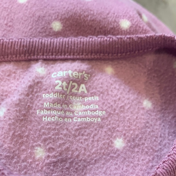 Carters Purple Polka Dot Kids One Piece - Picture 2 of 2